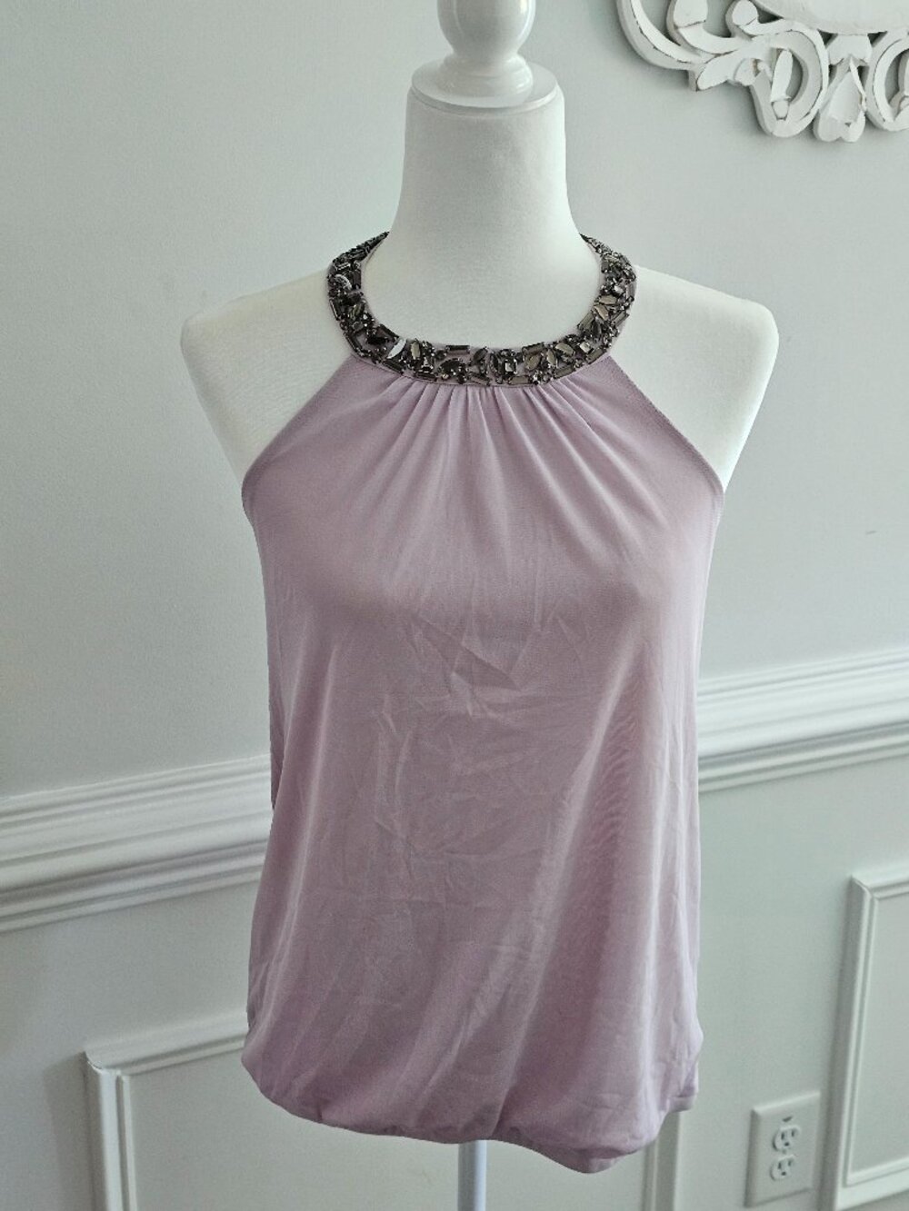 NWT Express Embellished - Beaded Halter - Vintage Y2K -  Light Purple